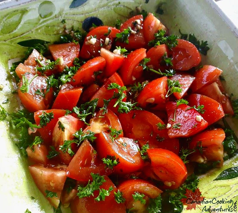Tomato Salad with Balsamic Parsley Dressing
