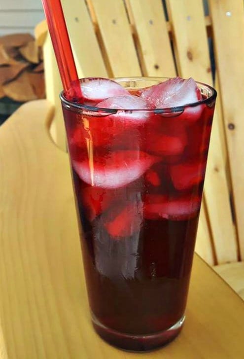 Raspberry Sweet Tea on the patio chair