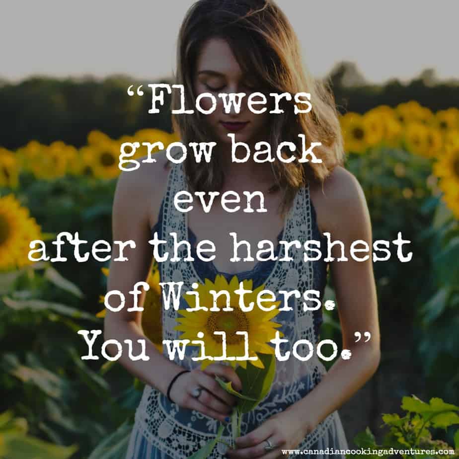 Flowers grow back even after the harshest of winters. You will too! 