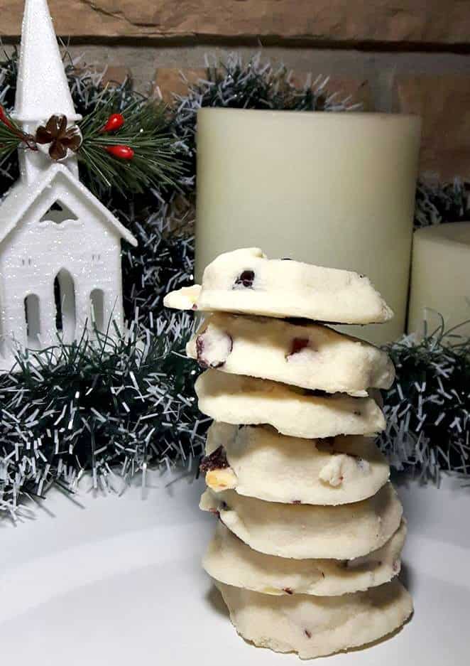 White Chocolate Cranberry Shortbread Cookies