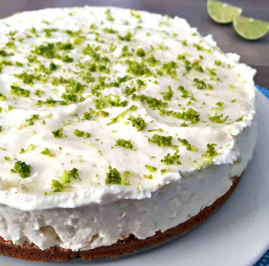 Key Lime Cheesecake with two limes 