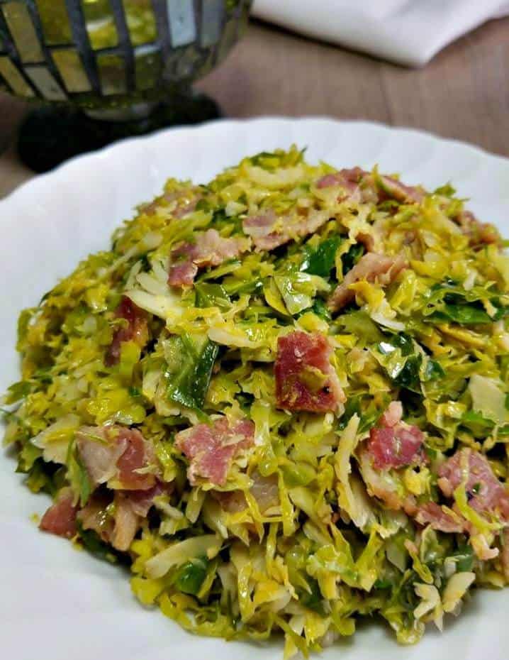 Shredded Brussel Sprouts with Bacon