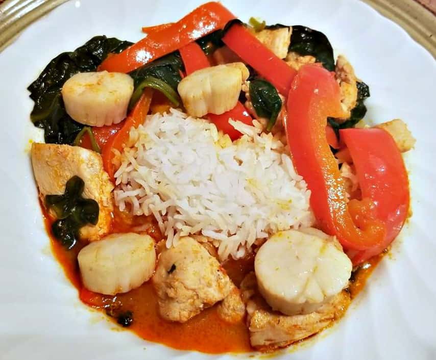 Red Thai Scallop Curry