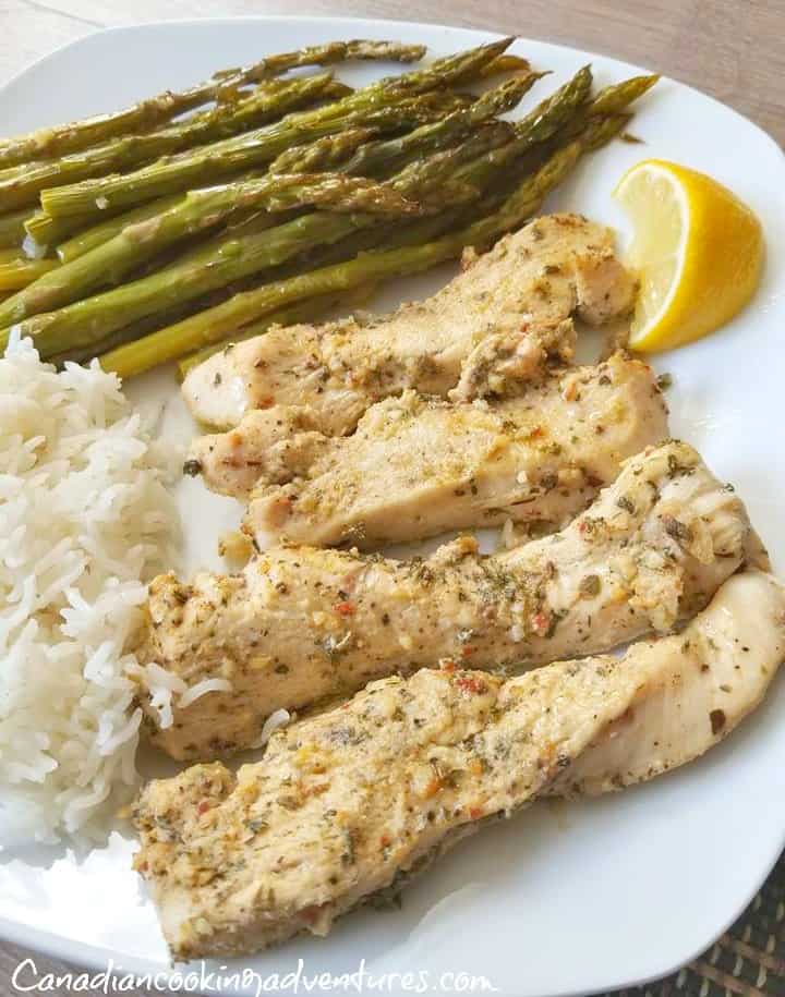 One Pan Lemon Herb Chicken and Asparagus