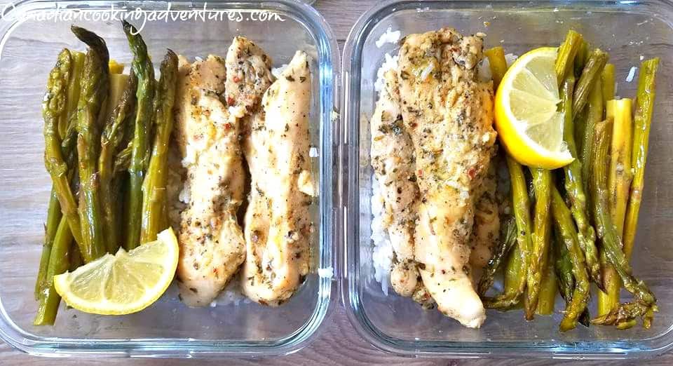 TWO MEAL PREPS One Pan Lemon Herb Chicken and Asparagus