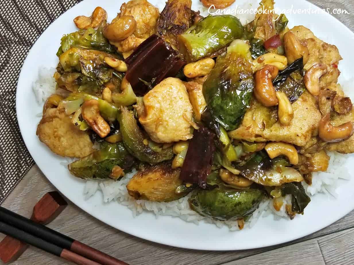 Kung Pao Chicken with Brussel Sprouts