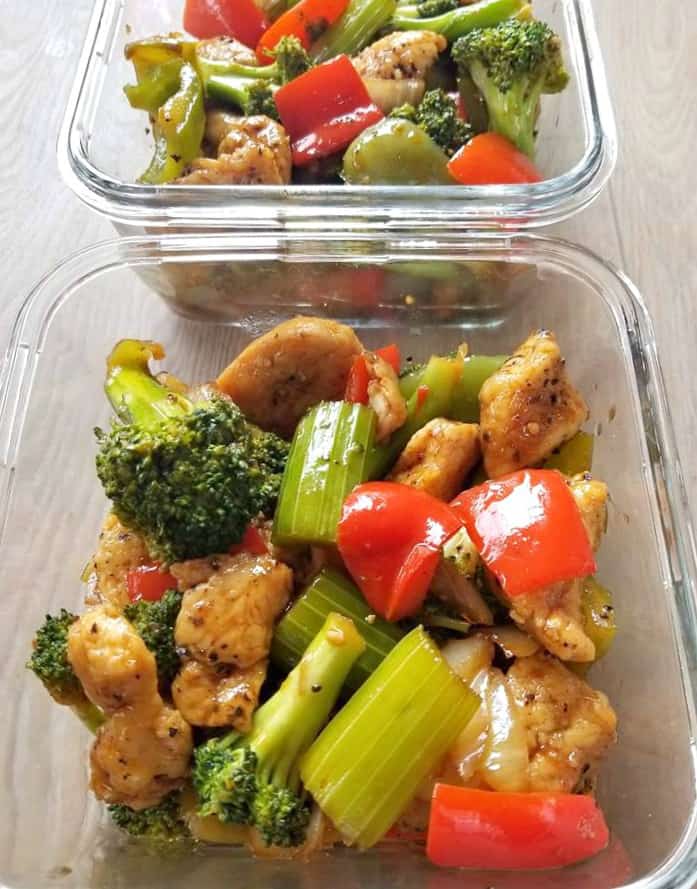 Black Pepper Chicken meal prep bowls