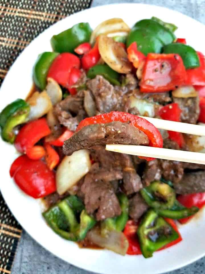 Peppered Steak with Peppers