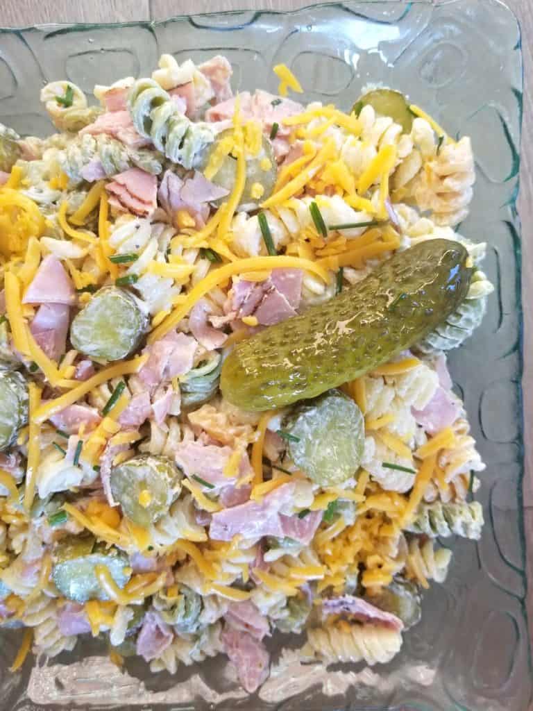 Dill Pickle & Black Forest Pasta Salad