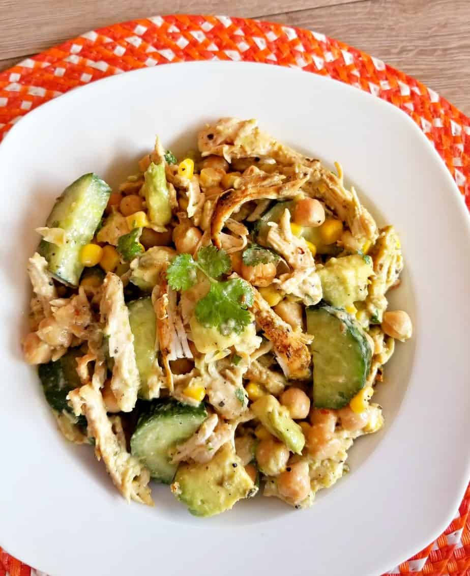 Chicken Avocado Chickpea Salad