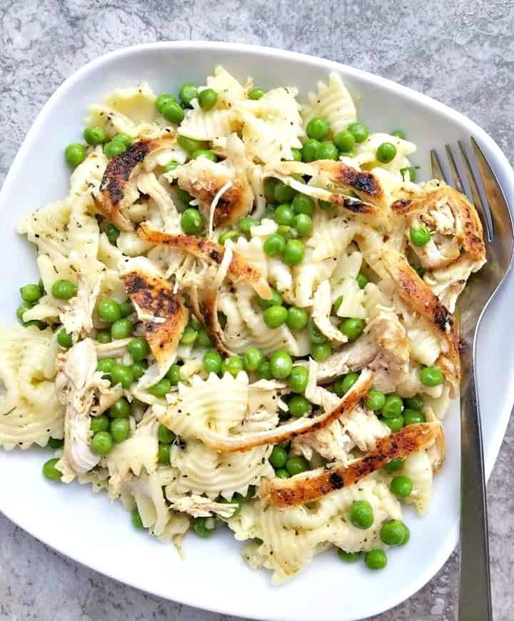 chicken pea pasta salad