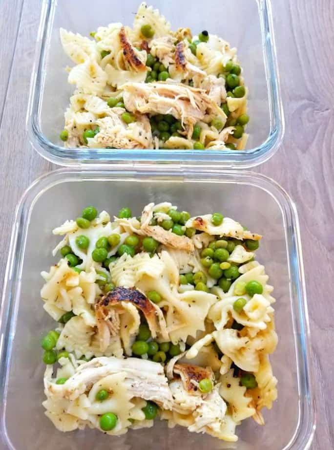 chicken pea pasta salad