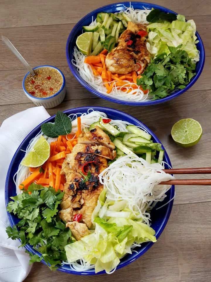 Vietnamese Chicken Vermicelli Bowls