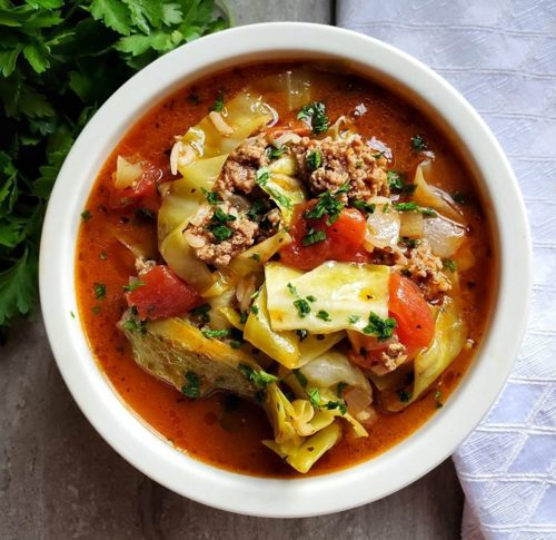 Unstuffed Cabbage Roll Soup