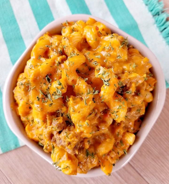 Pumpkin Hamburger Mac and Cheese