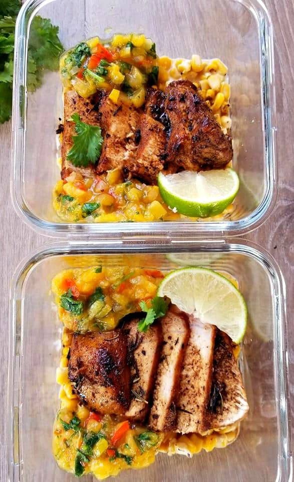 Rosemary Pork Chops with Peach Salsa Meal Preps