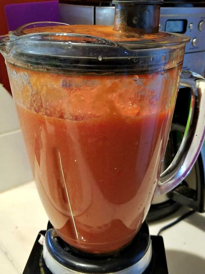 Blending the African Red Stew sauce
