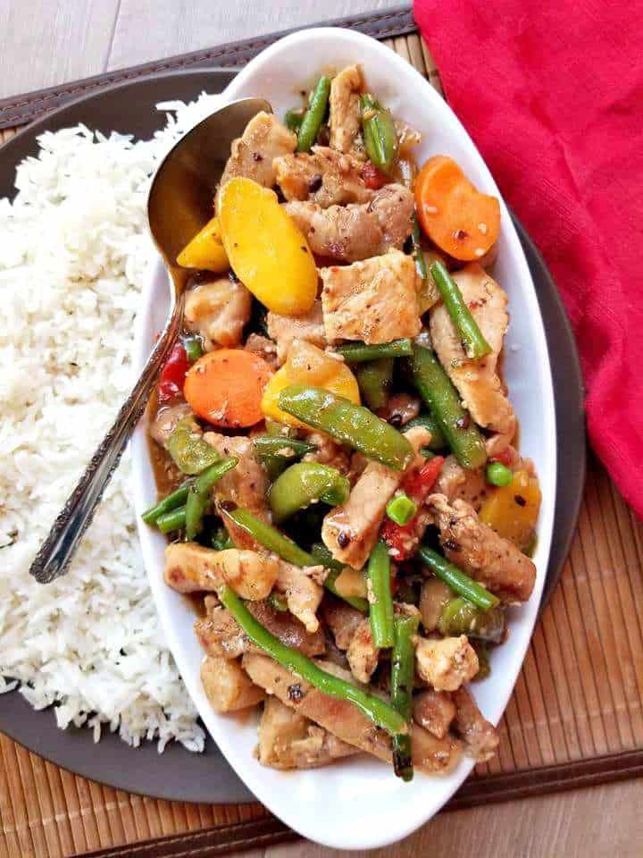 Black Bean Pork Vegetables Stir fry