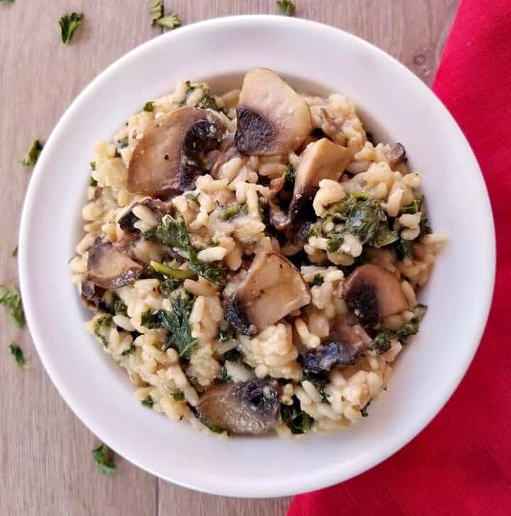 Portobello Mushroom Kale Risotto