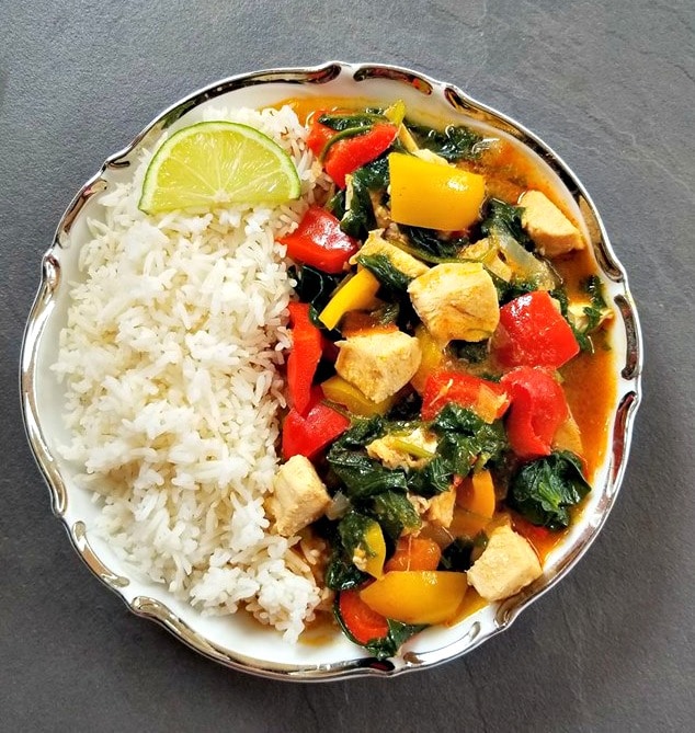 Best Thai Red Curry Recipe grey background