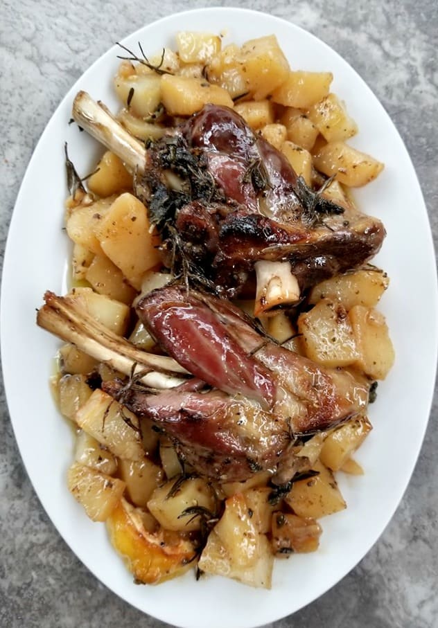 Rosemary Lamb Shanks with Lemon Potatoes