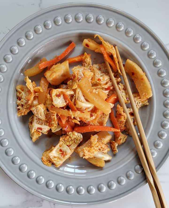 Kimchi with chopsticks
