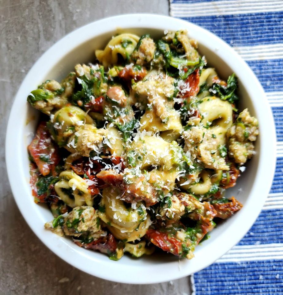 Tortellini Alfredo with Sausage