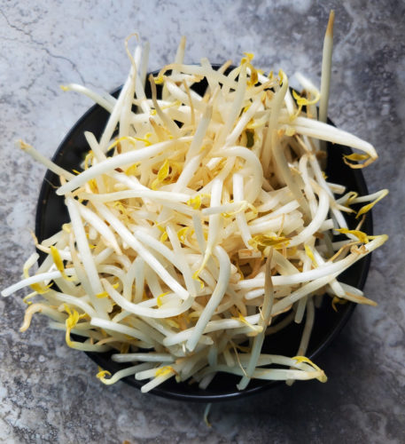 bean sprouts to make egg roll in a bowl