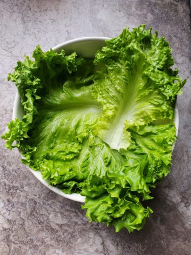 lettuce for egg roll in a bowl