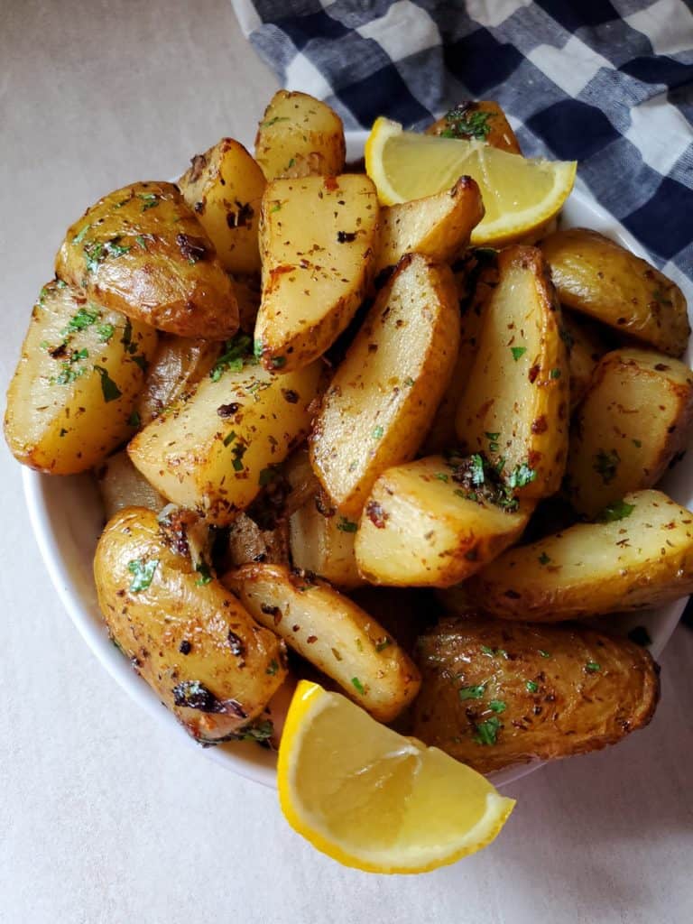 Air Fryer Greek Potatoes 
