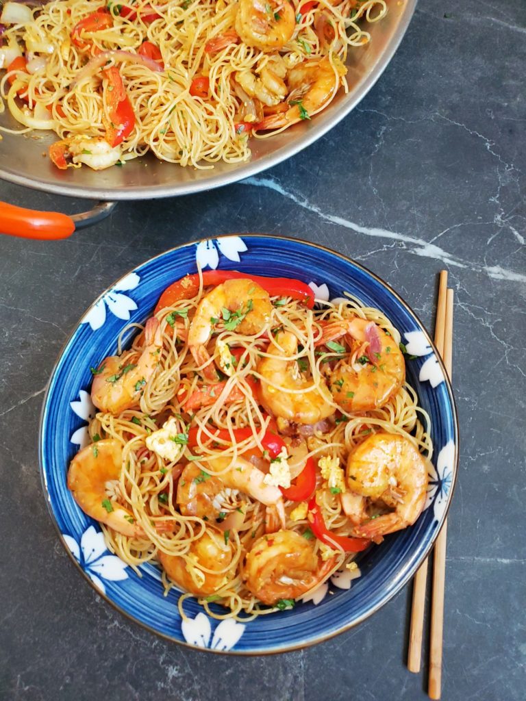 Singapore Noodles with Shrimp