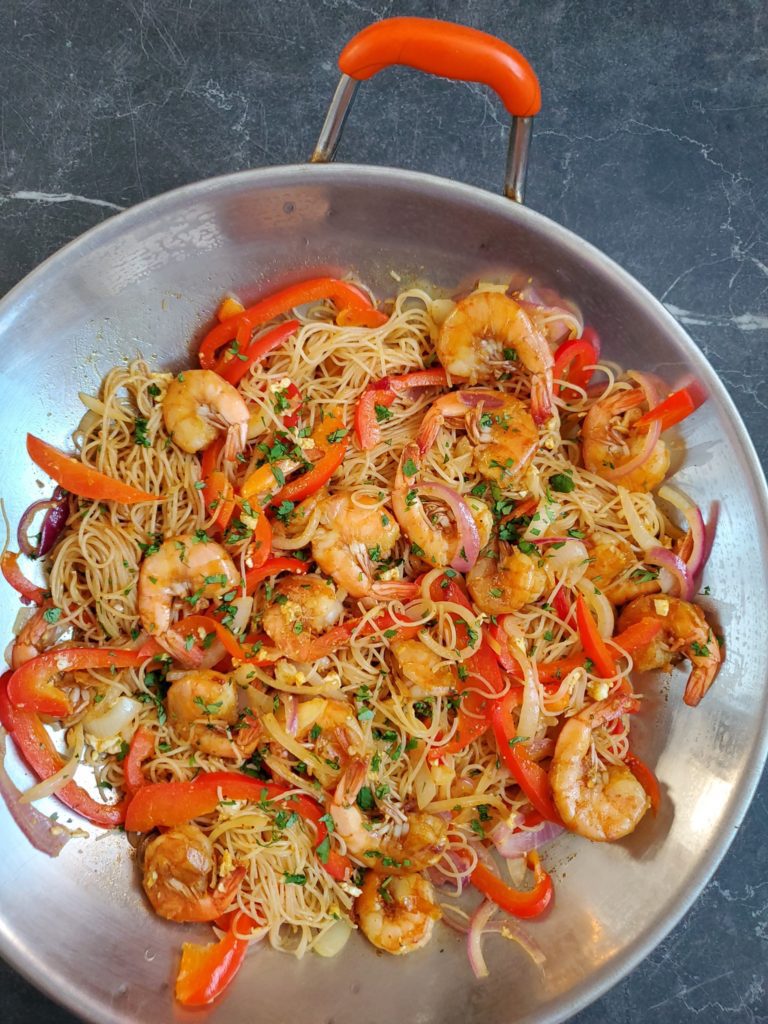 Singapore Noodles with Shrimp