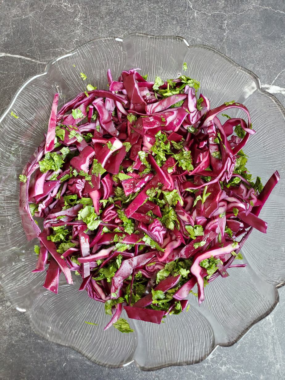 Red Cabbage Slaw for Fish Tacos