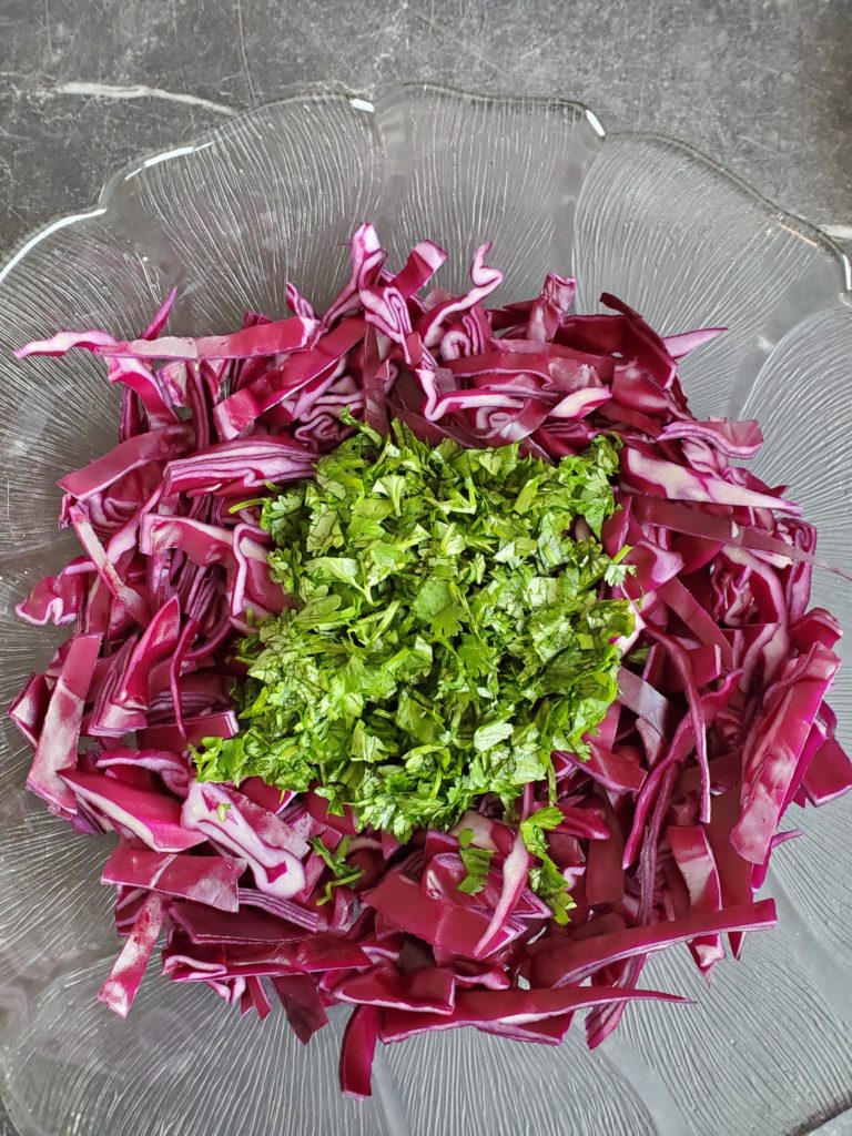 Red Cabbage Slaw for Fish Tacos