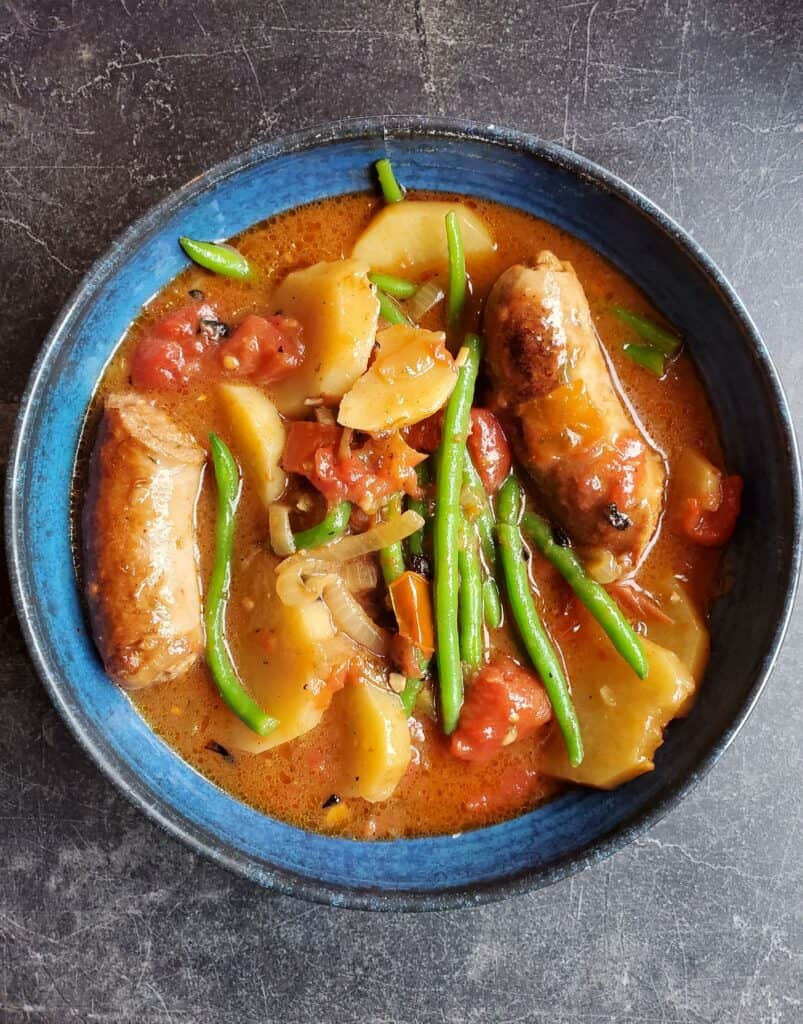 Sausage Potatoes and Green beans