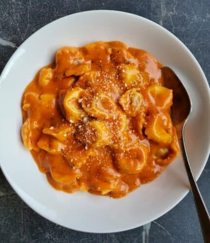 Creamy Tortellini Tomato Cheese Pasta