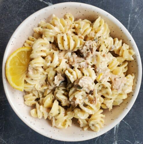 creamy canned salmon pasta