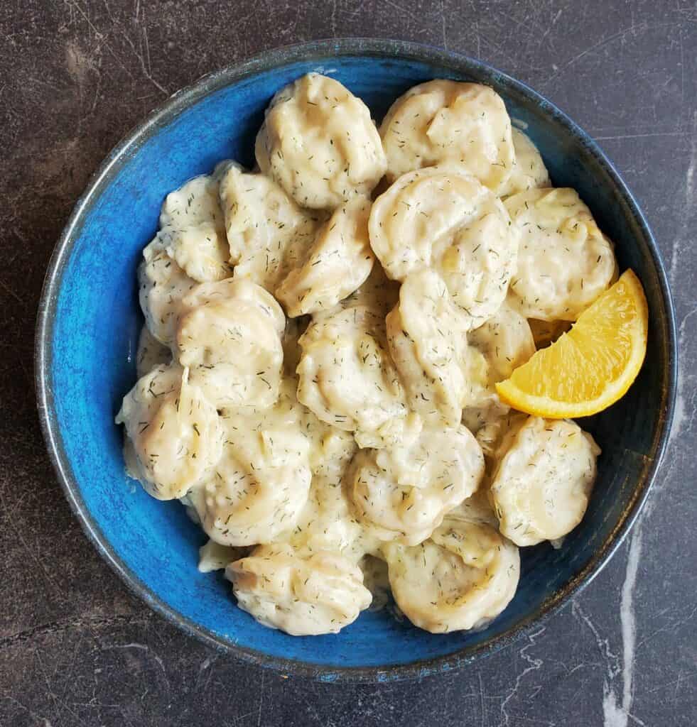 This Creamy Pelmeni Sauce Recipe is the perfect comfort food and is ready in less than 20 minutes! 