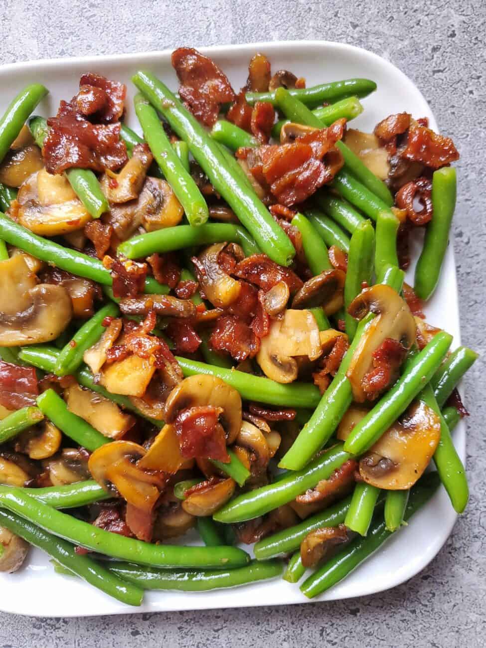 Bacon Green Beans with Mushrooms