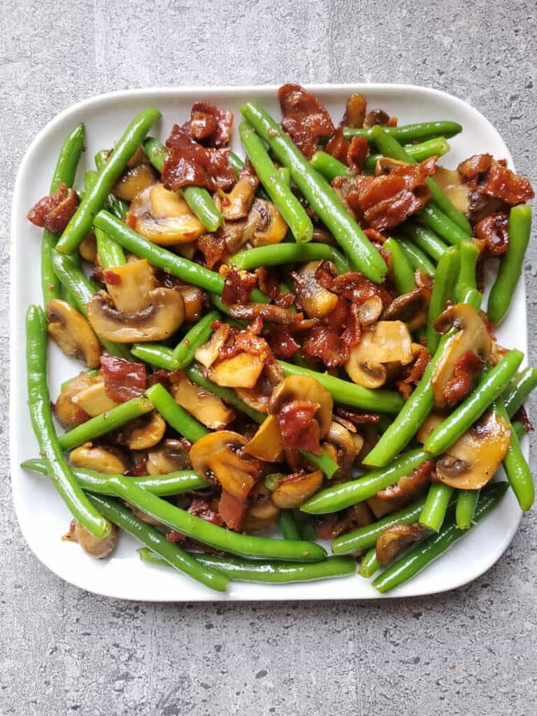 Bacon Green Beans with Mushrooms