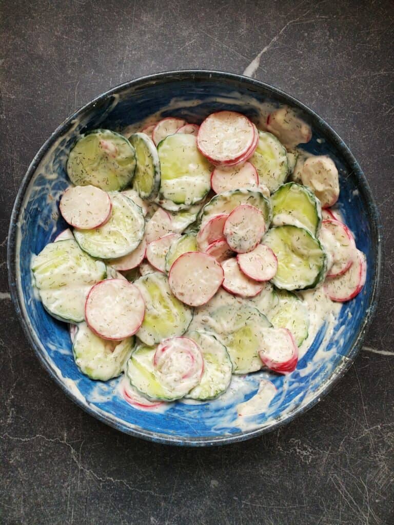 Creamy Cucumber Dill Radish Salad