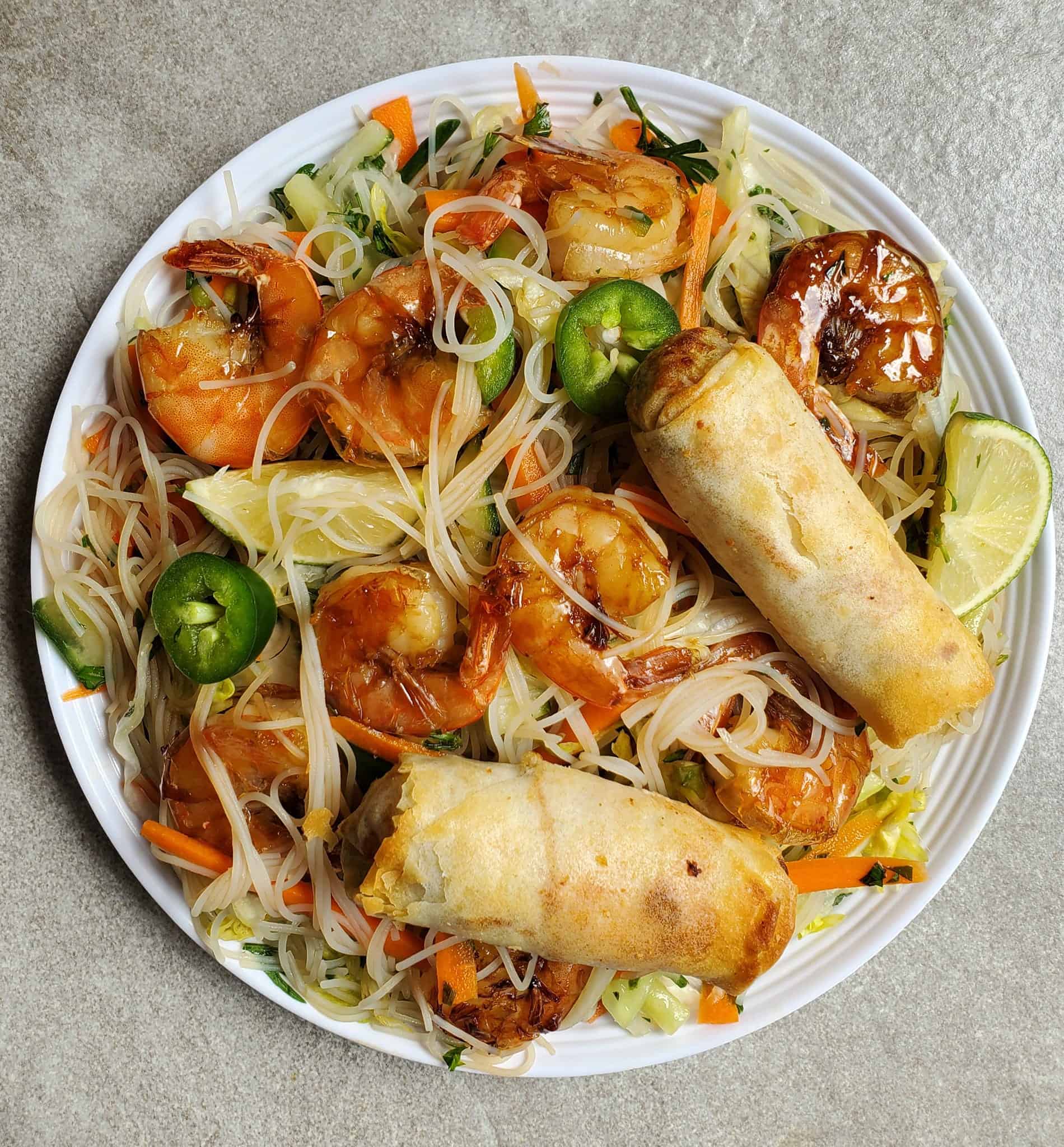 Bun Thit Nuong Cha Gio (Vietnamese Shrimp Salad)