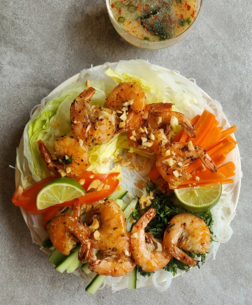 Vietnamese Salad Vermicelli with Shrimp