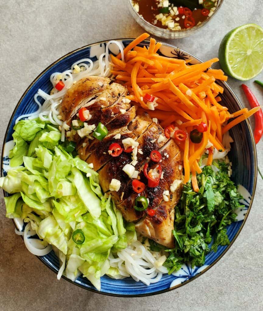 Vietnamese Chicken Vermicelli Noodle Salad