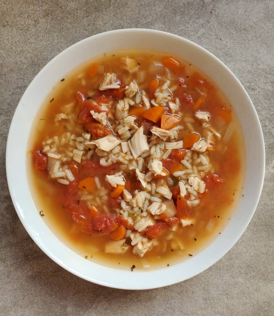Easy Leftover Turkey Tomato Rice Soup