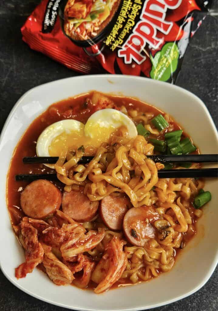 Spicy Ramen Noodles recipe with egg